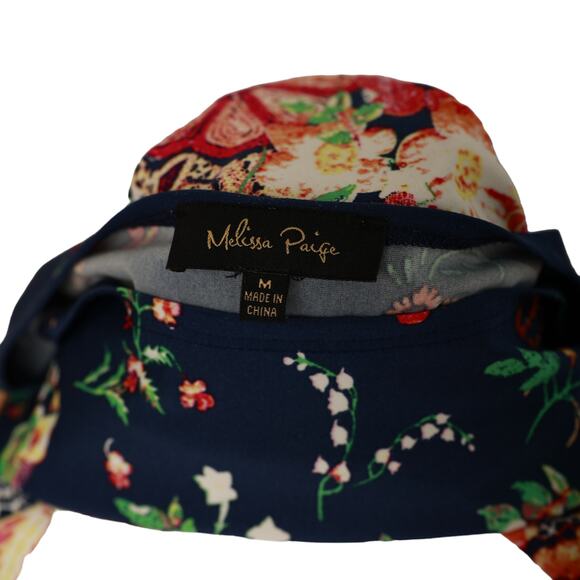 Melissa Paige women's Blouse stretchy floral bright colorful medium - Picture 4 of 6